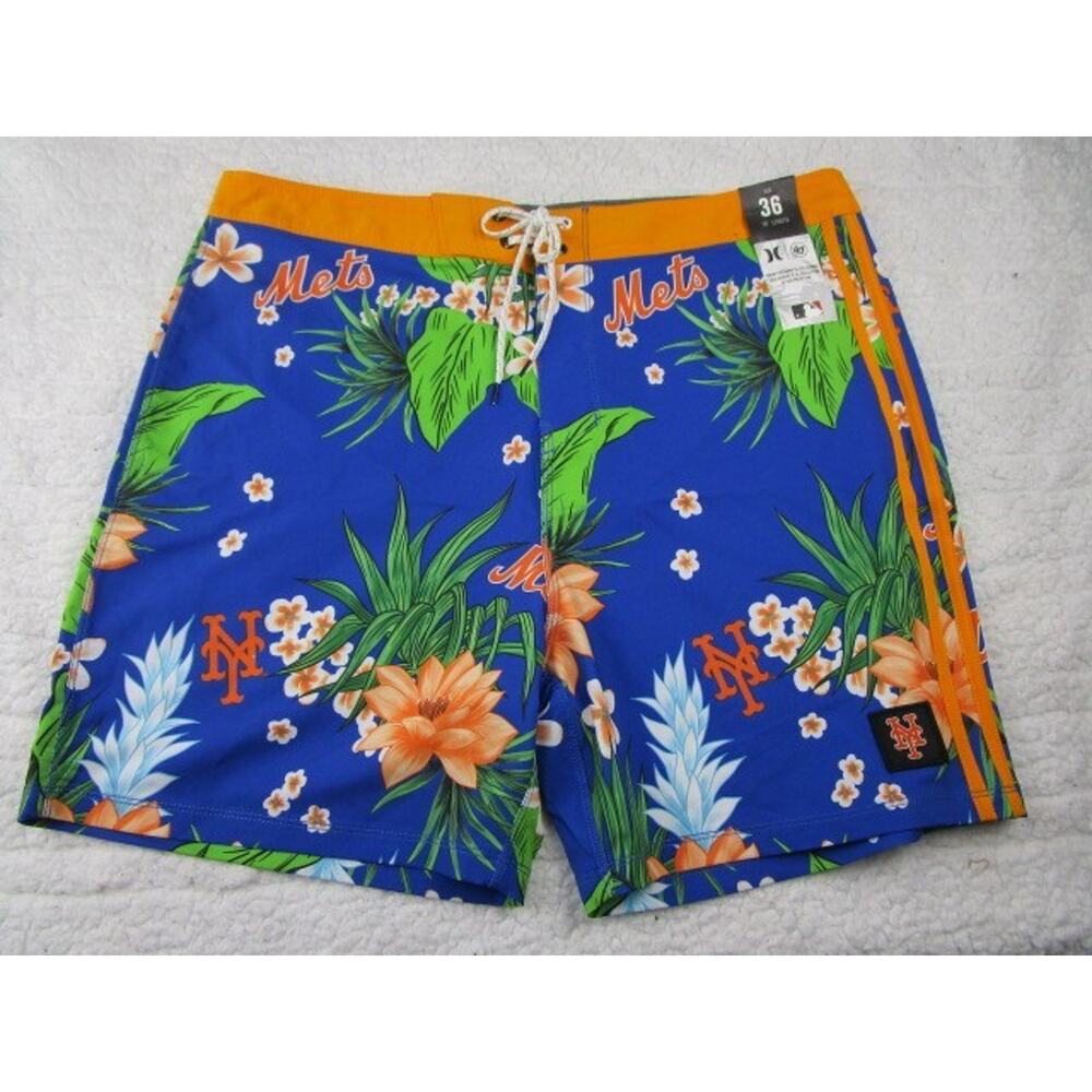 Hurley x 47 Men's 36" Phantom 18" MLB New York Mets Boardshorts Beach Shorts